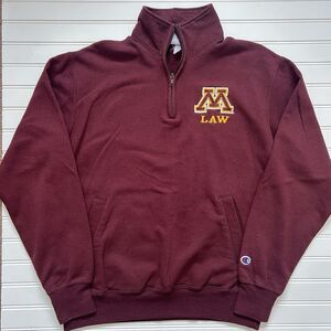 Minnesota Golden Gophers Law School 1/4 Zip Pullover Sweatshirt Champion Medium